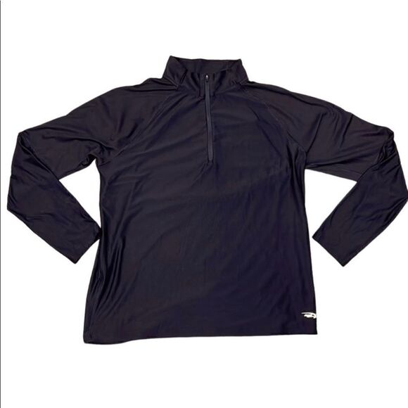 MTA Sport Men’s Large Black 1/3 Zip Athletic Training Jacket w Thumbholes - Picture 1 of 10